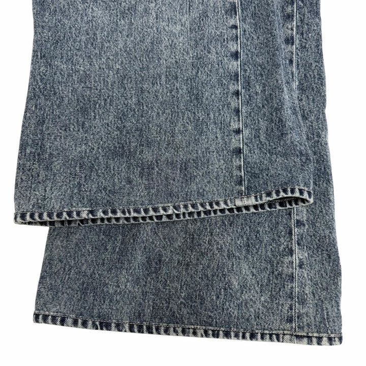 極美品☆CHANEL シャネル P80387V72625 コットン ココマーク カメリアプリント ウォッシュド ワイド デニムパンツ 36 イタリア製 正規品
