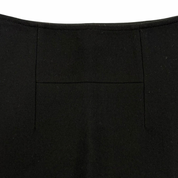 美品☆HERMES エルメス ウール バックHモチーフ 台形スカート ミニスカート ブラック 36 フランス製 正規品 レディース