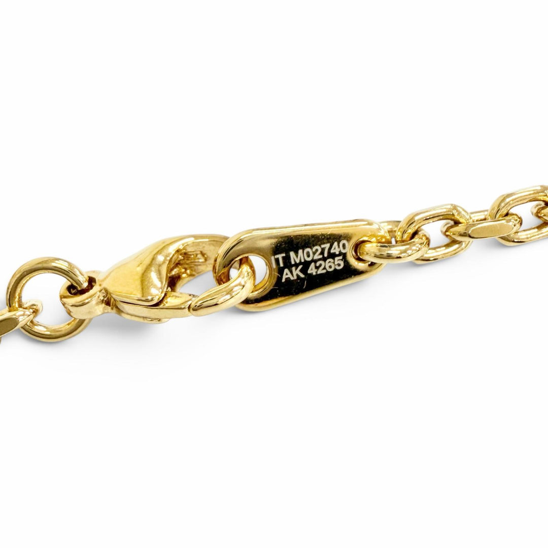 極美品△LOUIS VUITTON ルイヴィトン M02740 チェーン LVユアーズ モノグラムフラワー ネックレス ゴールド 伊製 メンズ 箱・保存袋付き