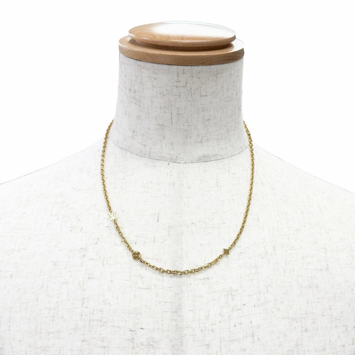 極美品△LOUIS VUITTON ルイヴィトン M02740 チェーン LVユアーズ モノグラムフラワー ネックレス ゴールド 伊製 メンズ 箱・保存袋付き