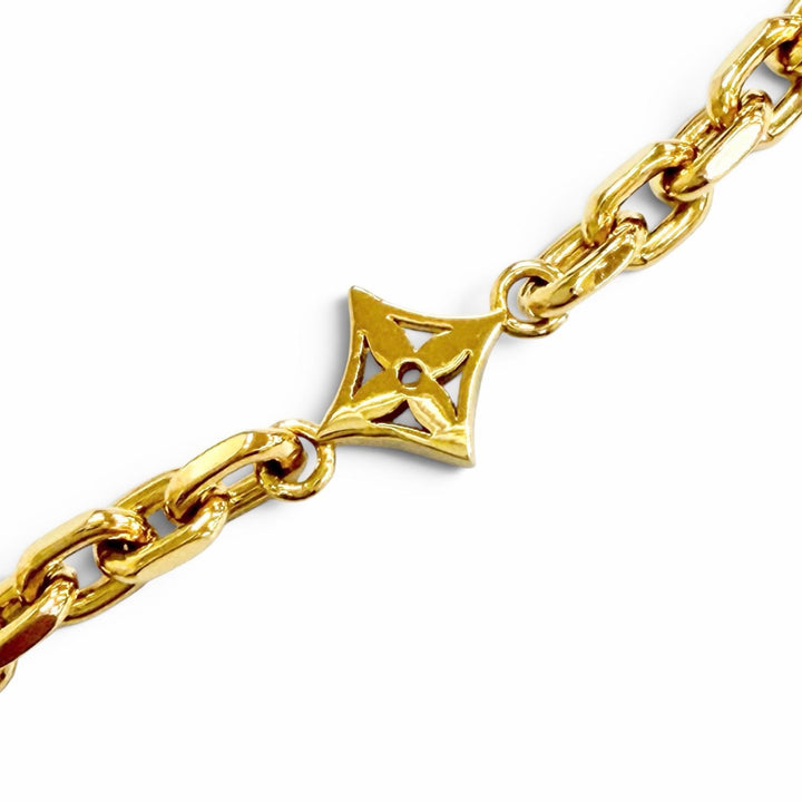 極美品△LOUIS VUITTON ルイヴィトン M02740 チェーン LVユアーズ モノグラムフラワー ネックレス ゴールド 伊製 メンズ 箱・保存袋付き