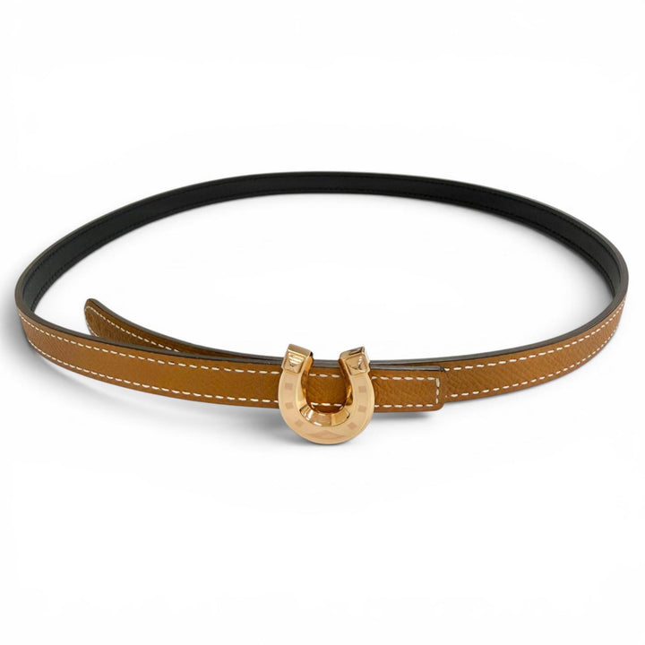 未使用品△HERMES エルメス キット ジョケット ヴォースイフト ヴォーエプソン ゴールデンイエロー リバーシブルベルト 茶色 黒 70 K刻印