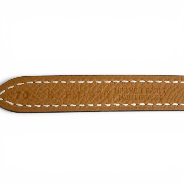 未使用品△HERMES エルメス キット ジョケット ヴォースイフト ヴォーエプソン ゴールデンイエロー リバーシブルベルト 茶色 黒 70 K刻印