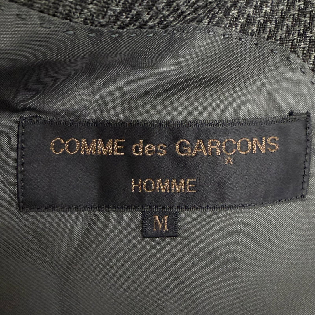 良品□COMME des GARCONS HOMME コムデギャルソンオム ヴィンテージ 80-90sアーカイブ ツイードジャケット チャコールグレー M 日本製