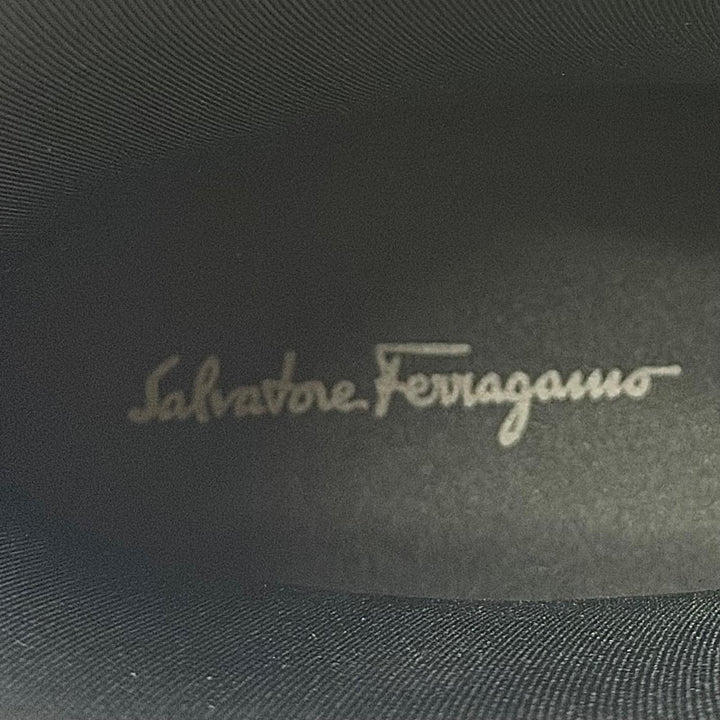 極美品▼Salvatore Ferragamo サルヴァトーレフェラガモ ラバー エンボスガンチーニ レインブーツ グレー 8 イタリア製 メンズ