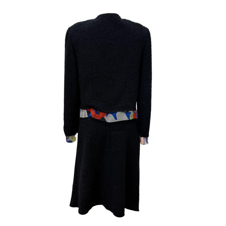 美品☆CHANEL シャネル ヴィンテージ 00T P15632 シルク使い ココマーク・サークルロゴパーツ ツイード ジャケット・スカートセット 34
