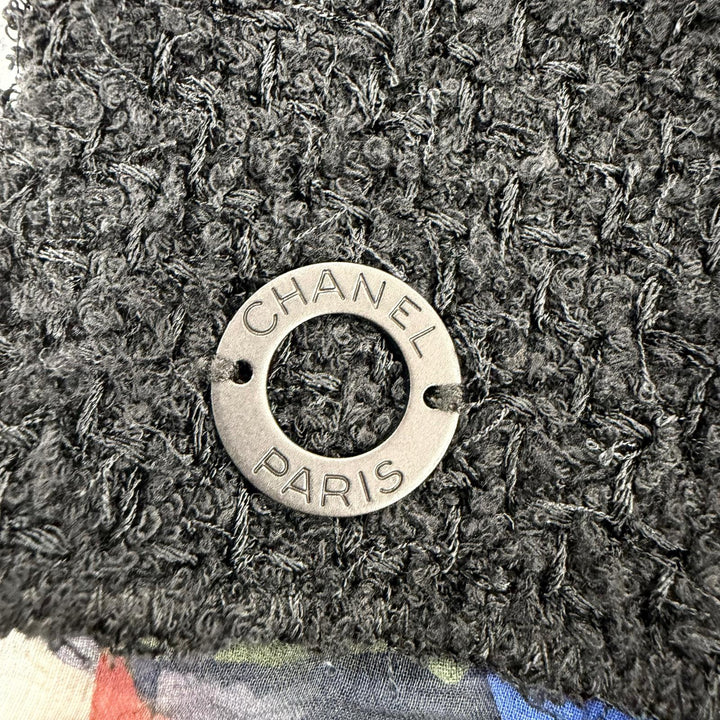 美品☆CHANEL シャネル ヴィンテージ 00T P15632 シルク使い ココマーク・サークルロゴパーツ ツイード ジャケット・スカートセット 34