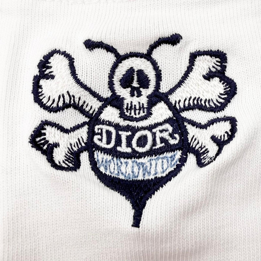 美品▼DIOR STUSSY ディオール オム ステューシー 033J644A0554 コットン100% BEE刺繍 胸ポケット クルーネック 半袖Ｔシャツ XS 正規品