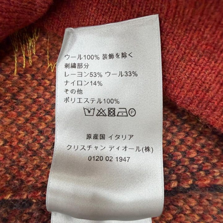 極美品▼DIOR ディオール オム 143M643AT279 ウール100% ハイネック ジャガード ニット セーター オレンジ XS イタリア製 正規品 メンズ