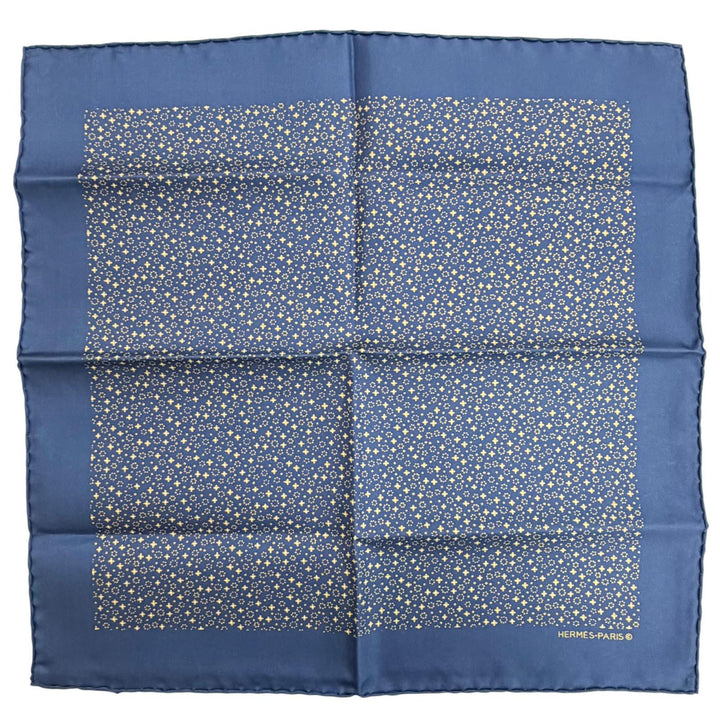 極美品△HERMES エルメス シルク100％ プチカレ カレ45 ガヴロッシュ 総柄 スカーフ ネイビー イエロー フランス製 レディース オススメ