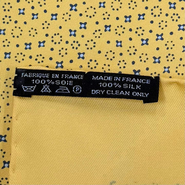 極美品☆HERMES エルメス プチカレ カレ45 ガヴロッシュ シルク100％ スカーフ イエロー ブルー系 フランス製 レディース
