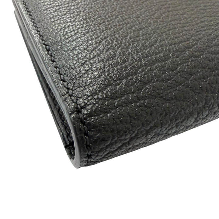 極美品□HERMES エルメス ベアン スフレ シェーブル Hロゴ ゴールド金具 長財布 レザーロングウォレット ブラック B刻印 フランス製 箱付