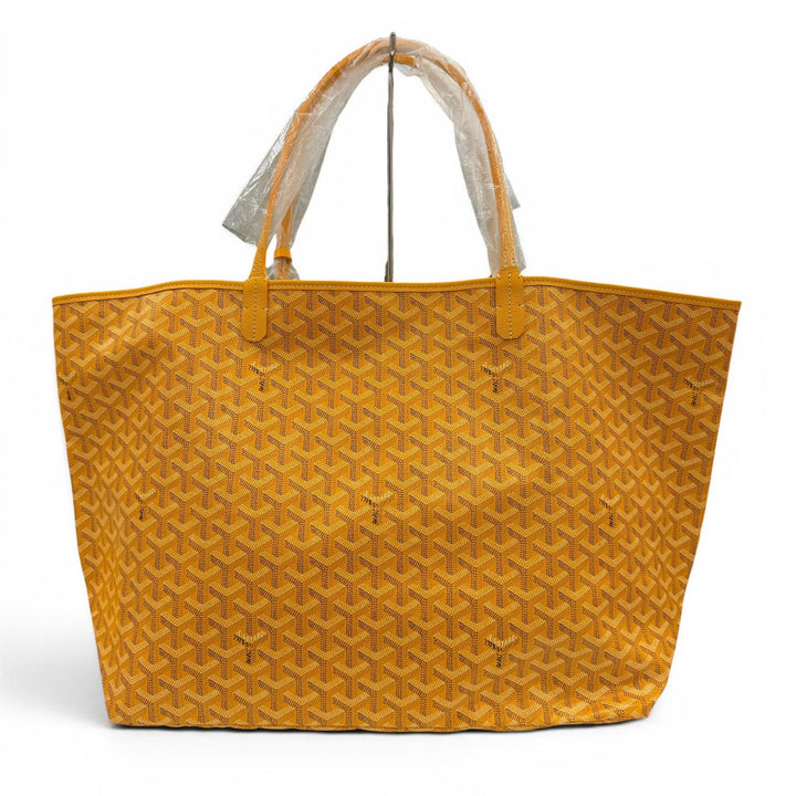 未使用品◇GOYARD ゴヤール サンルイ GM PVC加工 バッグクリップ ユニバーサル・ポーチ付 トートバッグ イエロー フランス製 保存袋付き
