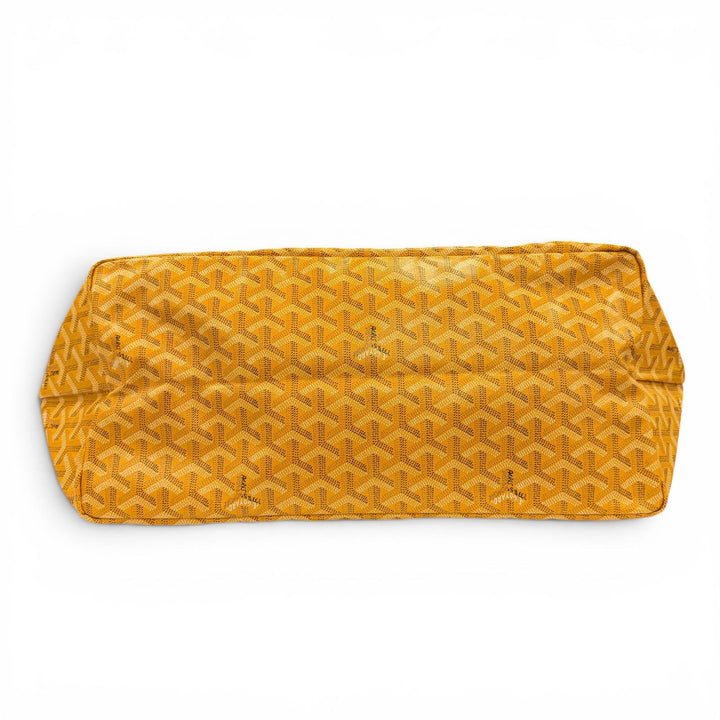 未使用品◇GOYARD ゴヤール サンルイ GM PVC加工 バッグクリップ ユニバーサル・ポーチ付 トートバッグ イエロー フランス製 保存袋付き