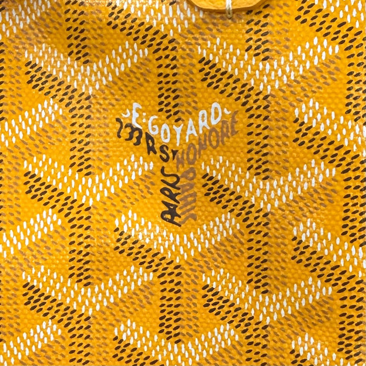 未使用品◇GOYARD ゴヤール サンルイ GM PVC加工 バッグクリップ ユニバーサル・ポーチ付 トートバッグ イエロー フランス製 保存袋付き