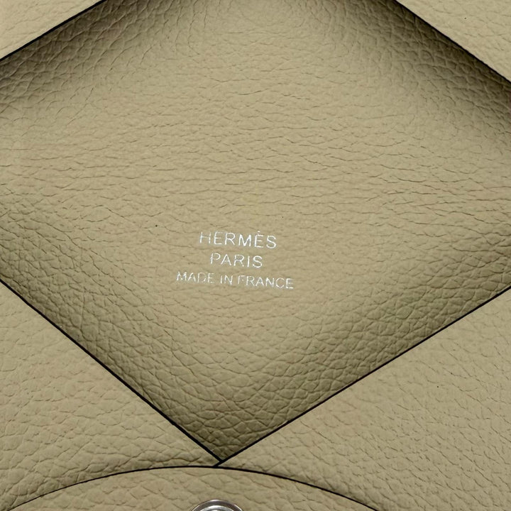 極美品☆HERMES エルメス カルヴィ エバーカラー トレンチ パスケース 名刺入れ カードケース K刻印 フランス製 レディース