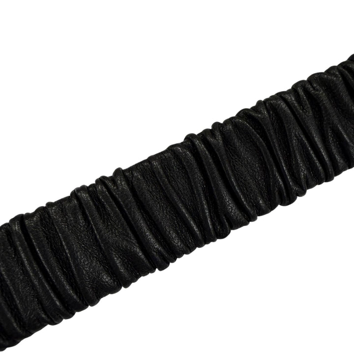 良品☆CHANEL シャネル B23C ロゴバックル ラインストーン レザー ベルト ブラック ゴールド金具 75/30 イタリア製 レディース