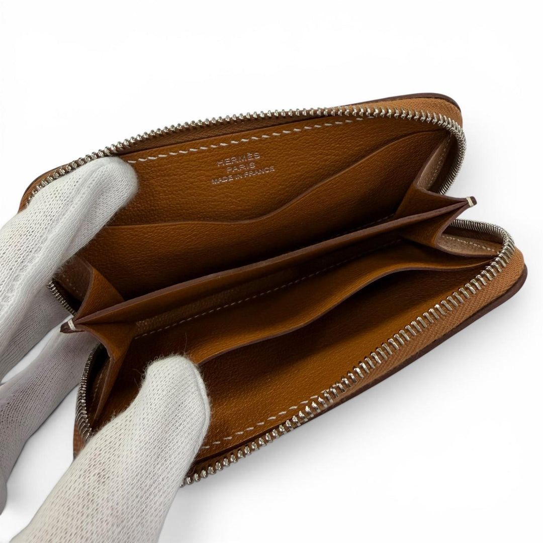 未使用品☆HERMES エルメス ジップアンゴー エバーカラー ゴールド シルバー金具 シェーヌダンクル パスケース カードケース K刻印