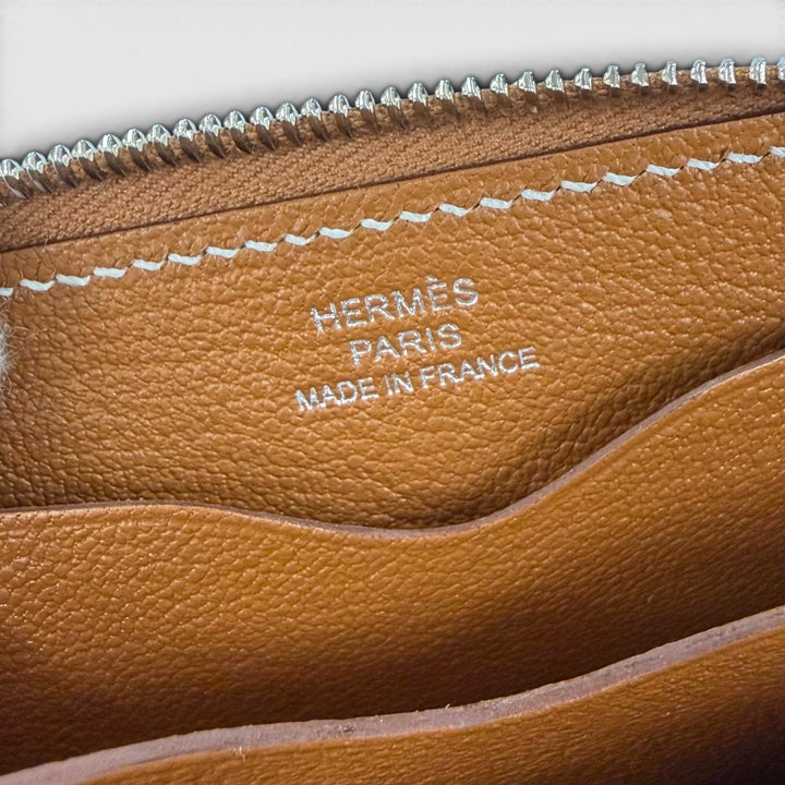 未使用品☆HERMES エルメス ジップアンゴー エバーカラー ゴールド シルバー金具 シェーヌダンクル パスケース カードケース K刻印