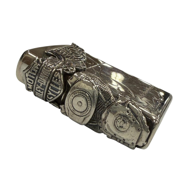 良品▼ZIPPO HARLEY DAVIDSON ジッポ ハーレーダビッドソン オイルライター 3点セット シルバー ブラック USA製 メンズ 箱付き
