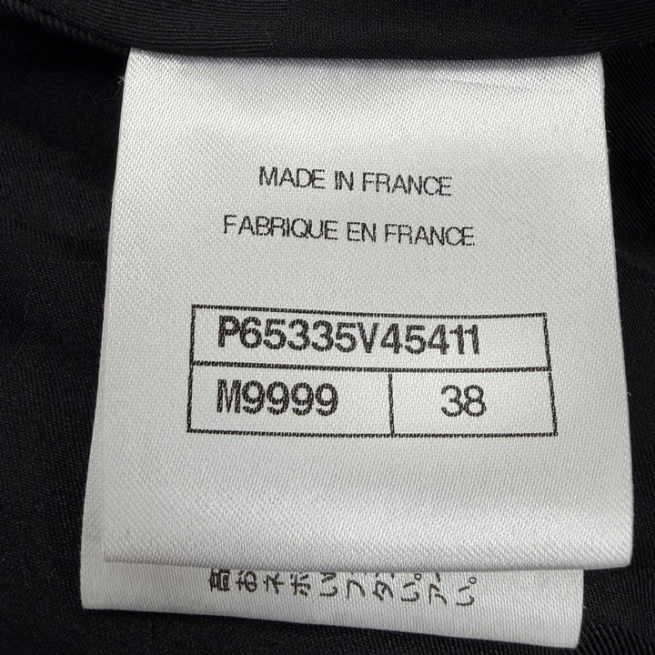 極美品☆CHANEL シャネル P65335V45411 ウール ココマーク スパンコール装飾 ツイード タイトスカート ブラック 38 フランス製 正規品