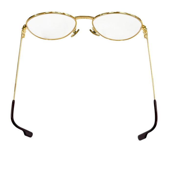 良品▼Cartier カルティエ ヴィンテージ トリニティ 2Pブルージェムストーン メガネ 眼鏡 アイウェア ゴールド ボルドー 55□18 135 度入
