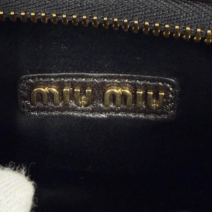 極美品★MIUMIU ミュウミュウ ワンダー マテラッセレザー ホーボーバッグ レザー CAFFE ロゴ金具付 2WAY ショルダーバッグ イタリア製