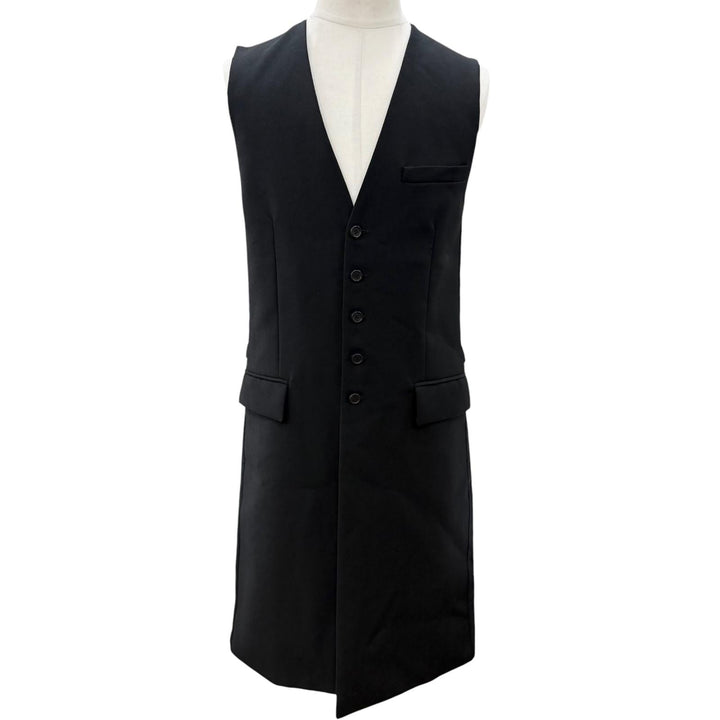 極美品□Dior HOMME ディオールオム ヴィンテージ ウール モヘア 2007年AW エディ期 ジレ ロングベスト ブラック 44 イタリア製 正規品