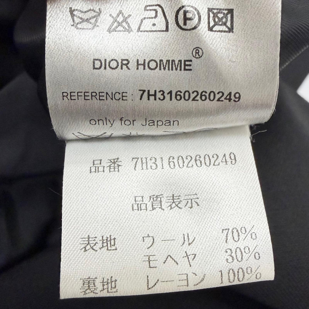 極美品□Dior HOMME ディオールオム ヴィンテージ ウール モヘア 2007年AW エディ期 ジレ ロングベスト ブラック 44 イタリア製 正規品