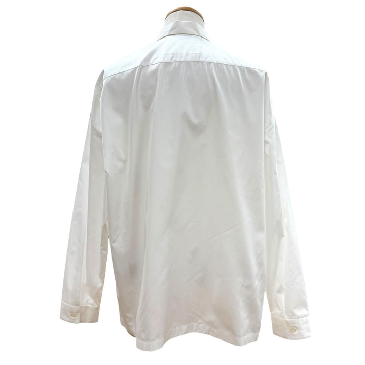 未使用品▼PRADA プラダ SC540 コットン100% トライアングルロゴ 三角プレート ジップアップ シャツジャケット ホワイト M 正規品 メンズ