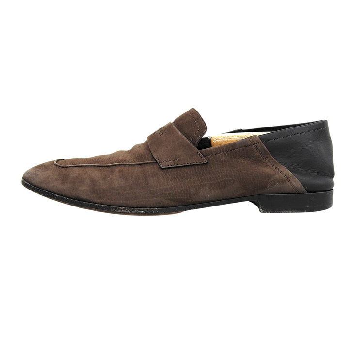 【ドンドン見直し】良品▲BERLUTI ベルルッティ ヌバック Leather ロゴ刻印 2WAY レザー ローファー ブラウン 9 メンズ 保存袋付き