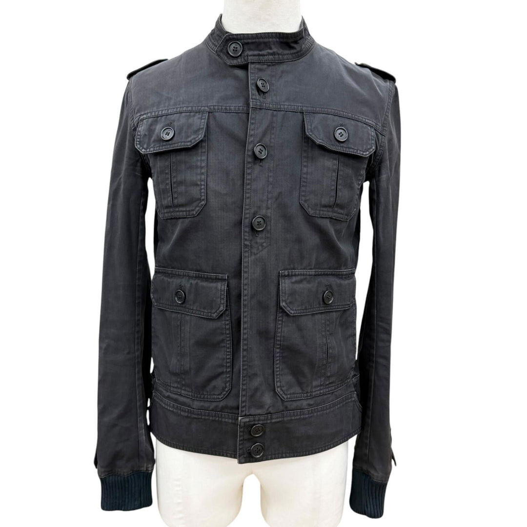 良品□Dior HOMME ディオールオム 06SS 6EH1043603 エディ・スリマン THE PREST期 サファリジャケット チャコール 44 イタリア製 正規品