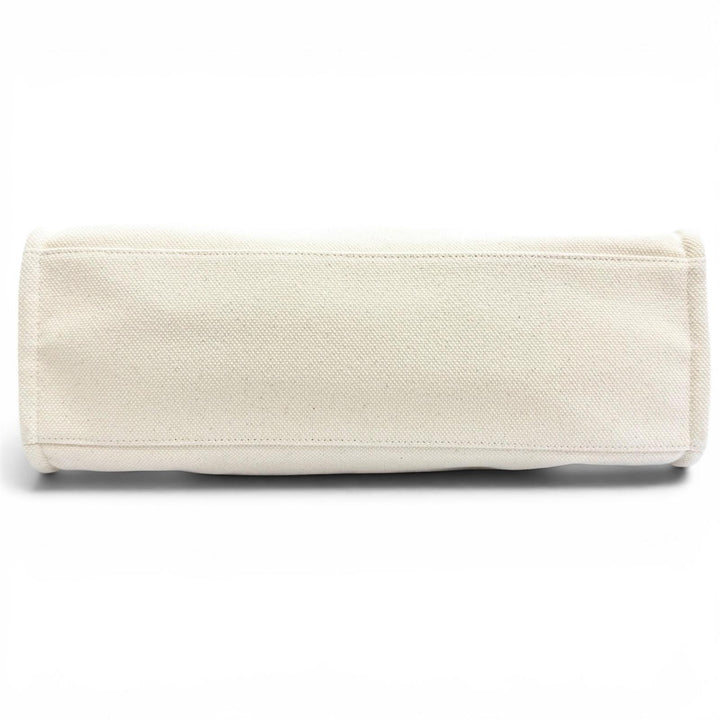 極美品△BALLY バリー AKELEI ロゴレザーパッチ キャンバス 大型 トートバッグ 肩掛け可◎ アイボリー系 ブラウン レディース