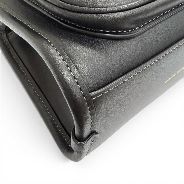 極美品△COACH コーチ CW643 サファリ トートバッグ グラブタンレザー ターンロック チェーン ショルダーバッグ ブラック 保存袋付き