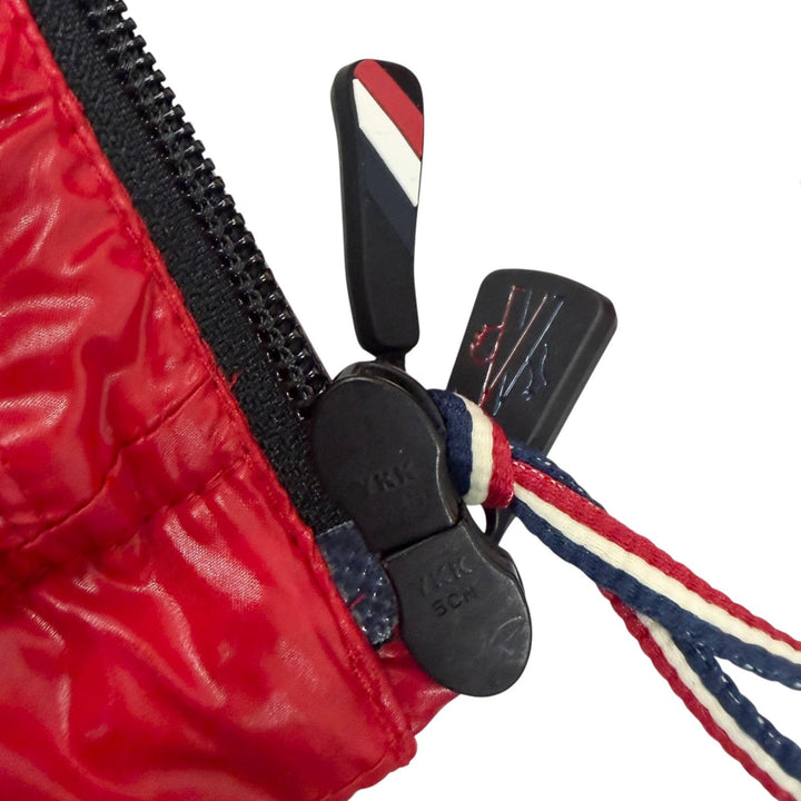 美品□MONCLER GRENOBLE モンクレール グルノーブル GOLZERN GIUBBOTTO フード入り ダウンジャケット レッド ホワイト 2 メンズ