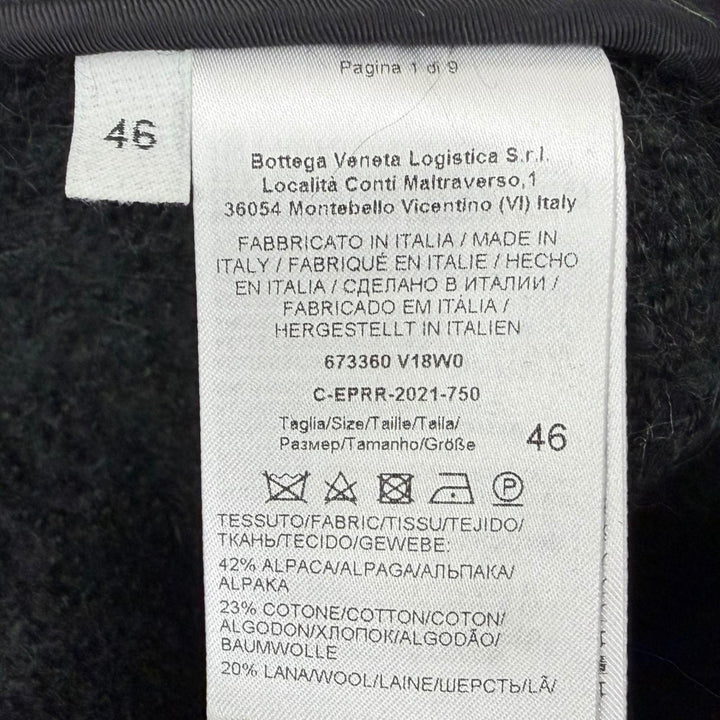 極美品□BOTTEGAVENETA ボッテガヴェネタ アルパカ混 起毛地 ダブルブレスト ピーコート ダークグリーン 46 イタリア製 正規品 メンズ