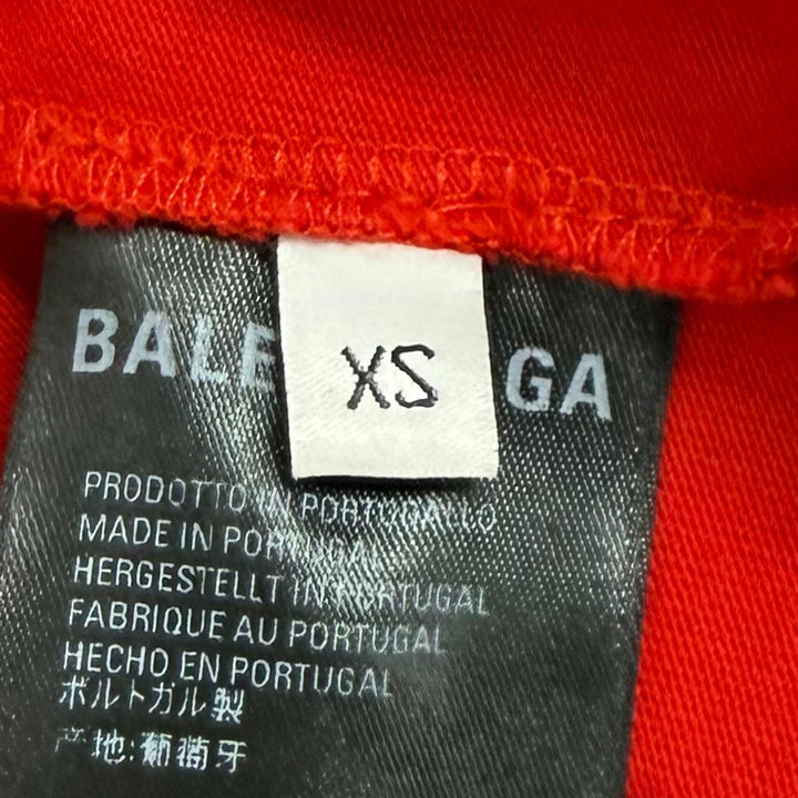 極美品★BALENCIAGA バレンシアガ 21AW 671398 コットン100％ キャンペーンロゴ ダメージ加工 切替デザイン ワンピース XS 正規品