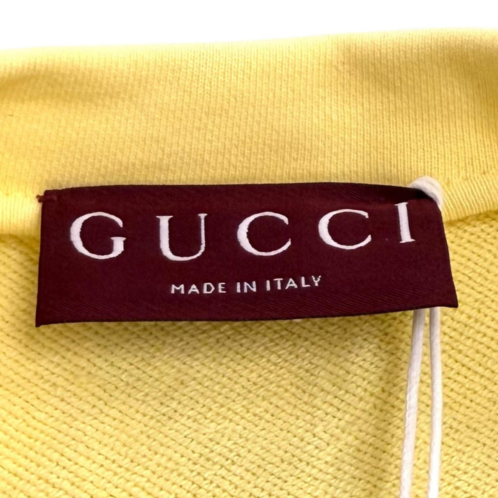 未使用品★GUCCI グッチ 25AW 837931 コットン100％ GG ラインストーン 総柄 スウェット イエロー XS イタリア製 正規品 レディース