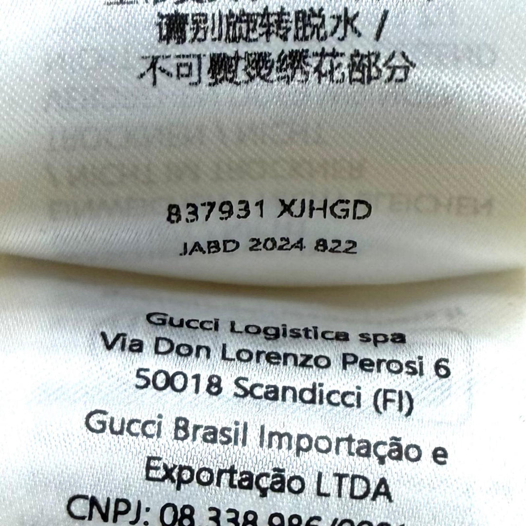 未使用品★GUCCI グッチ 25AW 837931 コットン100％ GG ラインストーン 総柄 スウェット イエロー XS イタリア製 正規品 レディース