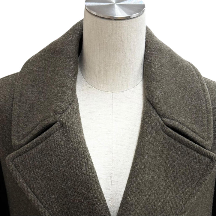 極美品★SAINT LAURENT PARIS サンローランパリ 488394 ウール カシミヤ混 ダブルブレスト Pコート アウター カーキ 34 伊製 正規品