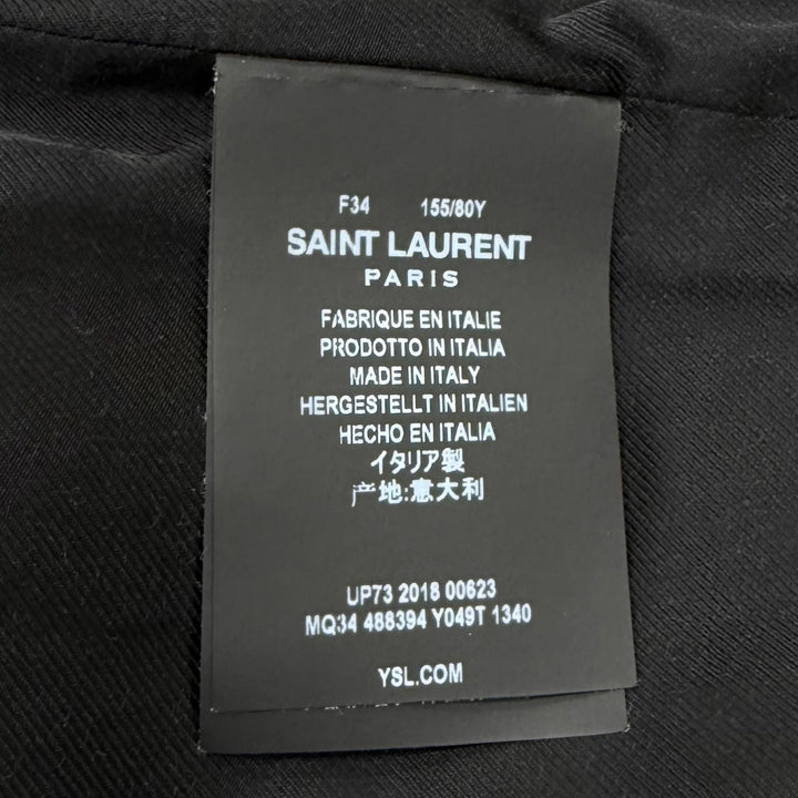極美品★SAINT LAURENT PARIS サンローランパリ 488394 ウール カシミヤ混 ダブルブレスト Pコート アウター カーキ 34 伊製 正規品