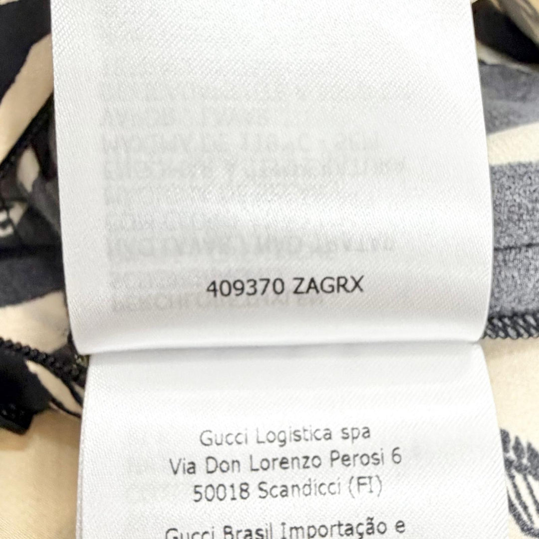 極美品△GUCCI グッチ 409370 シルク100％ ポピーフラワー 総柄 ロング プリーツスカート ベージュ ブラック 38 正規品 ガーメント付き