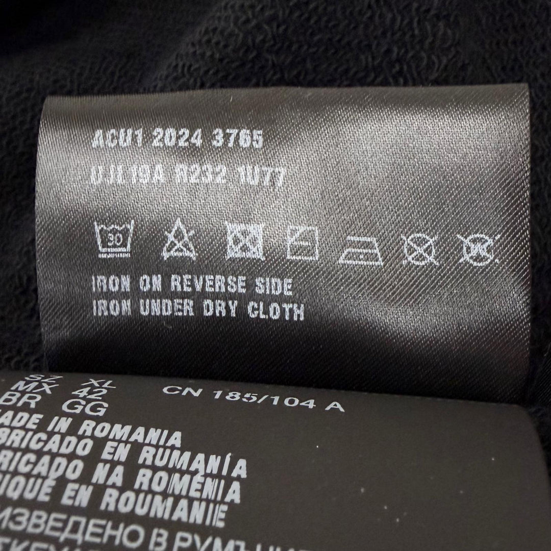 美品□PRADA プラダ 2024年製 UJL19A/UJP201 Re-Nylon トライアングルロゴ パーカー スウェットパンツ セットアップ 黒 XL/L 正規品
