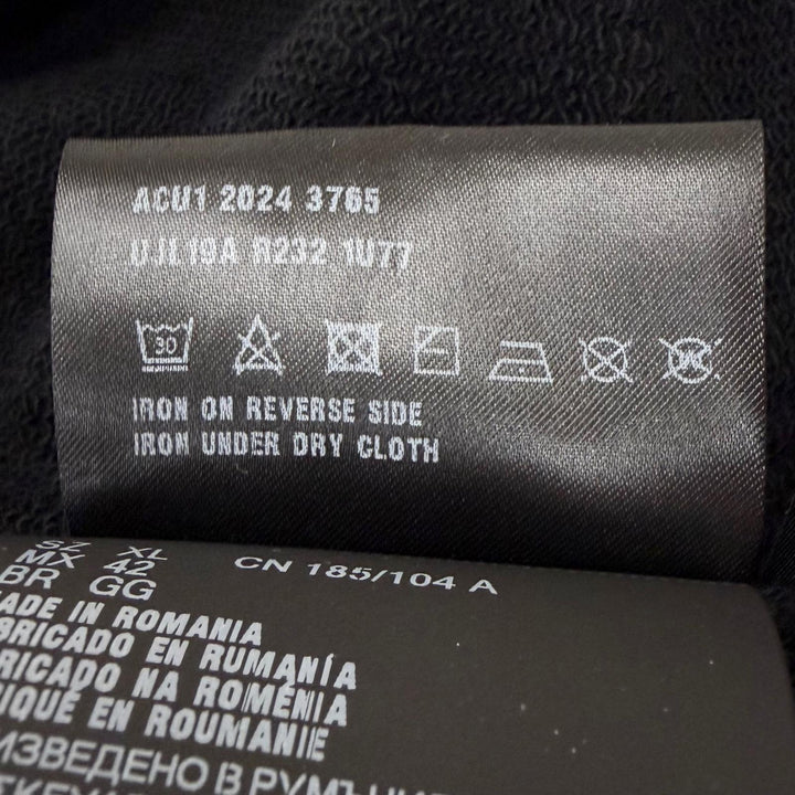 美品□PRADA プラダ 2024年製 UJL19A/UJP201 Re-Nylon トライアングルロゴ パーカー スウェットパンツ セットアップ 黒 XL/L 正規品
