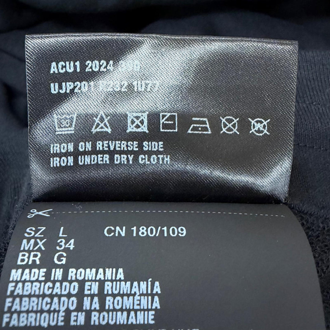 美品□PRADA プラダ 2024年製 UJL19A/UJP201 Re-Nylon トライアングルロゴ パーカー スウェットパンツ セットアップ 黒 XL/L 正規品