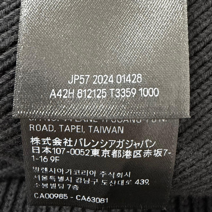 極美品□BALENCIAGA バレンシアガ 2024年製 812125 コットン ウール オーバーサイズ リブニット セーター ブラック XS イタリア製 正規品