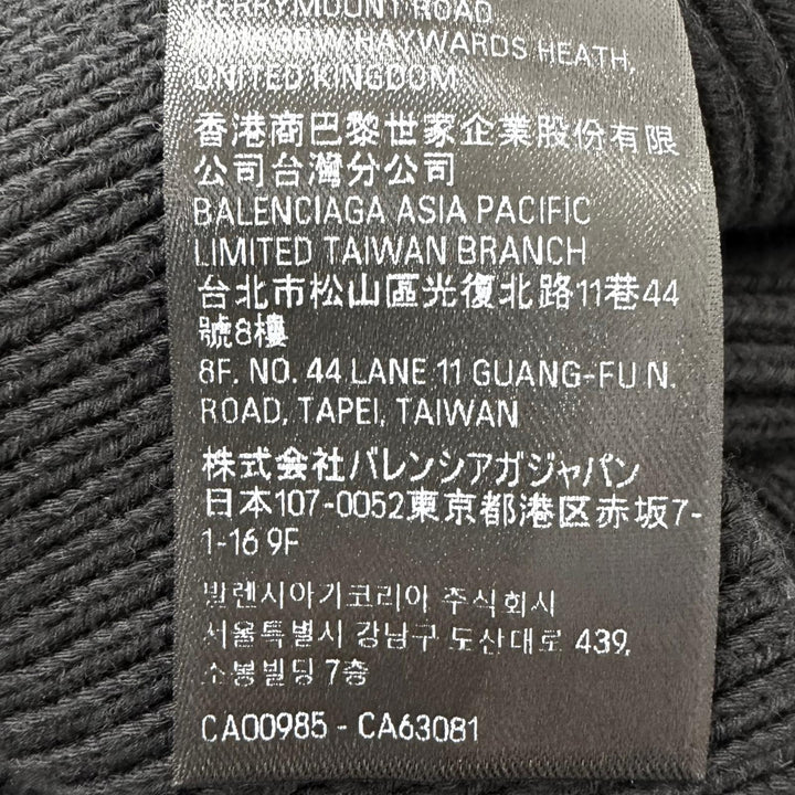 極美品□BALENCIAGA バレンシアガ 2024年製 812125 コットン ウール オーバーサイズ リブニット セーター ブラック XS イタリア製 正規品
