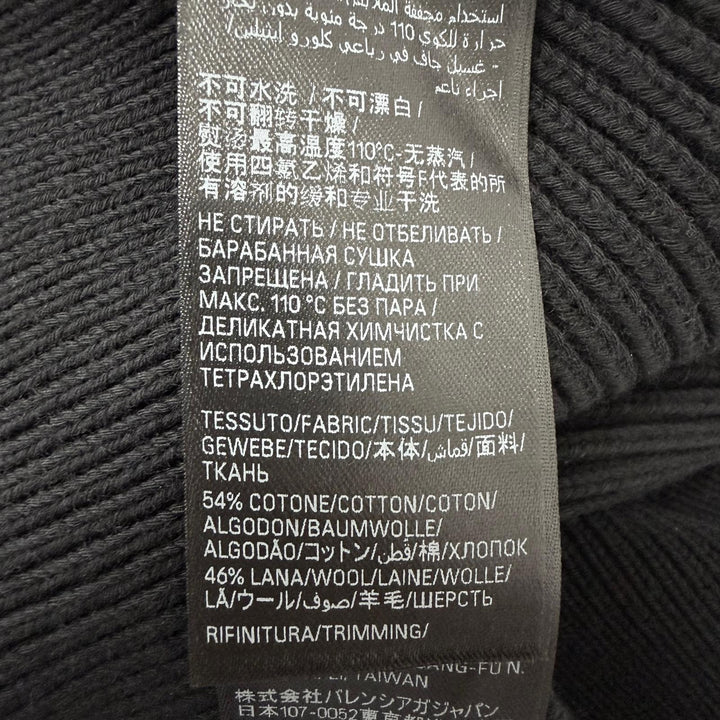 極美品□BALENCIAGA バレンシアガ 2024年製 812125 コットン ウール オーバーサイズ リブニット セーター ブラック XS イタリア製 正規品
