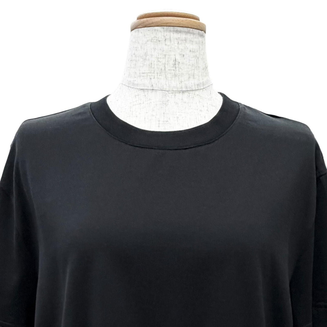極美品△GIVENCHY ジバンシィ 22SS BW709T3Z7Z コットン ロゴレースディテール クルーネック 半袖Ｔシャツ ブラック M 正規品 レディース