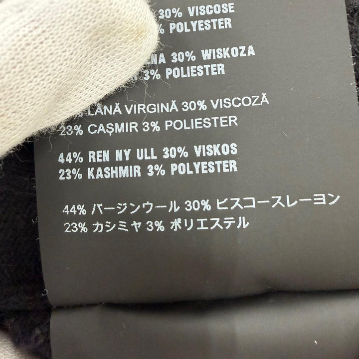 美品☆PRADA プラダ P24M26 バージンウール カシミヤ混 ロゴ刺繍 長袖 リブ ニット セーター トップス ブラック 38 正規品 レディース